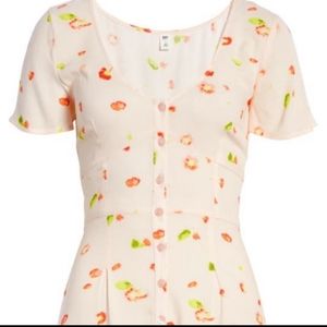 Nordstrom Women's BP Skater Dress Flutter Sleeve V-Neck Floral Xsmall